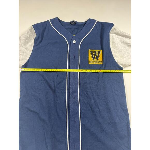 Vintage Michigan Wolverines Baseball Jersey 3/4 Sleeve Size Medium - Picture 5 of 8